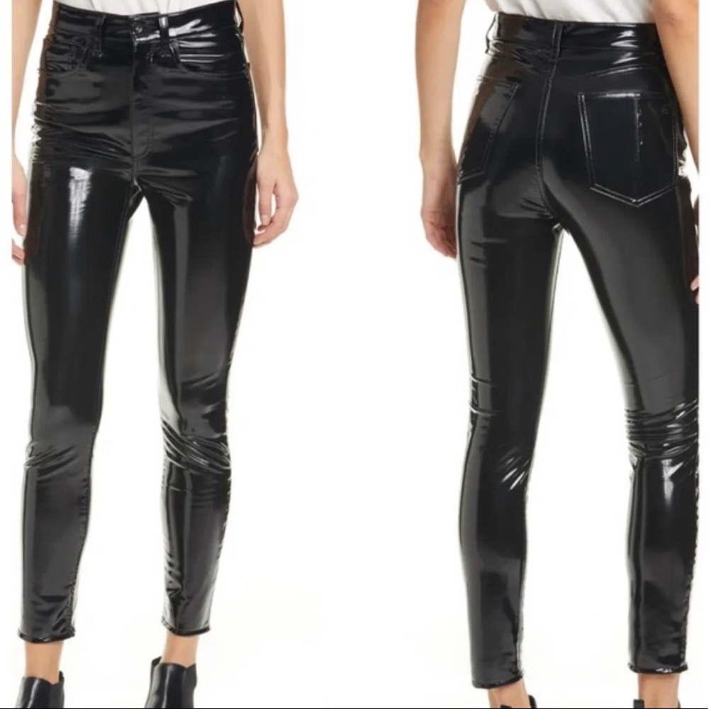 Rag & Bone Black Vinyl Pant
